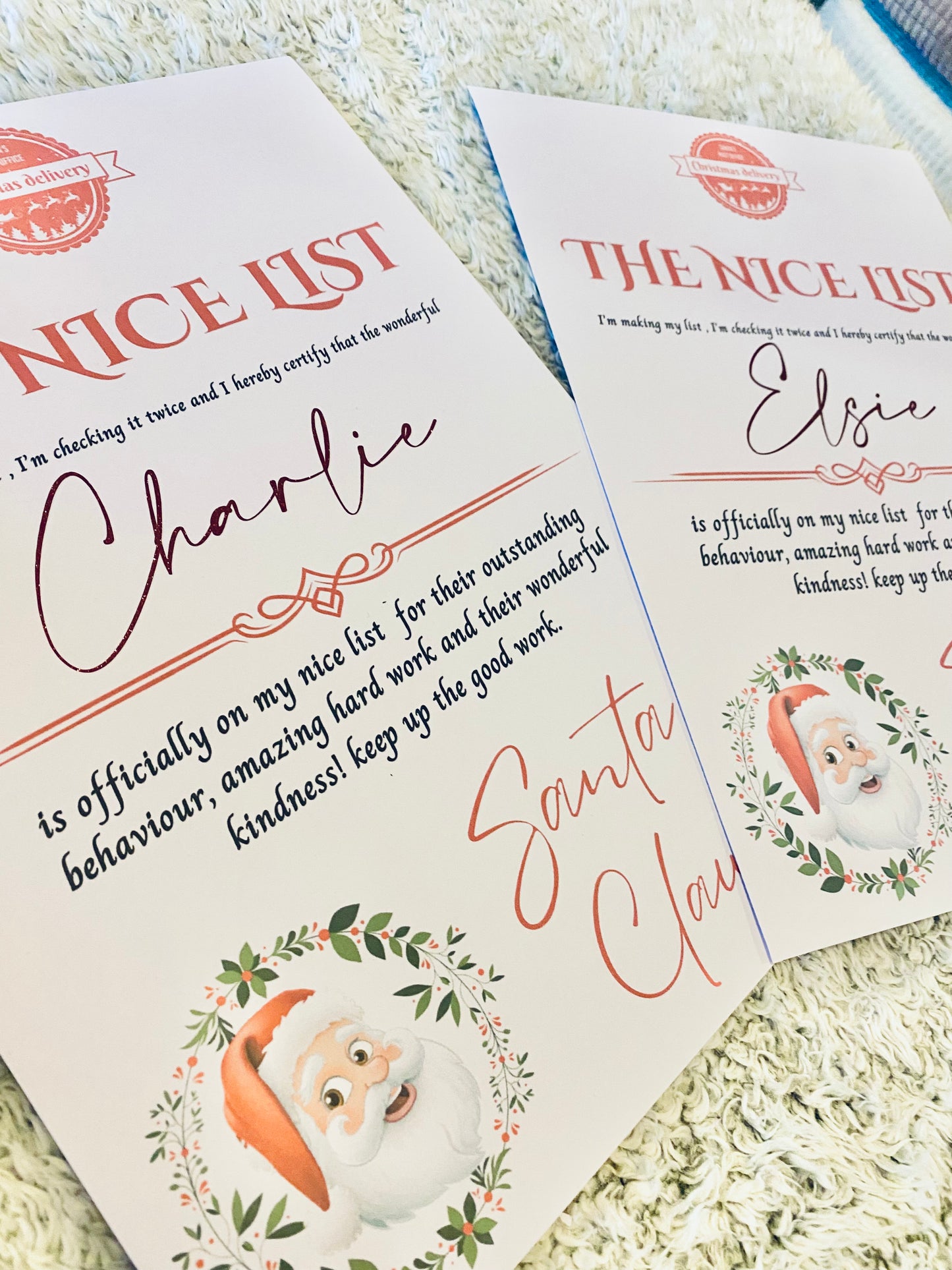 Nice list certificate, Christmas eve box filler, kids nice list letter, letter from Santa, Christmas eve gift, personalised nice list letter