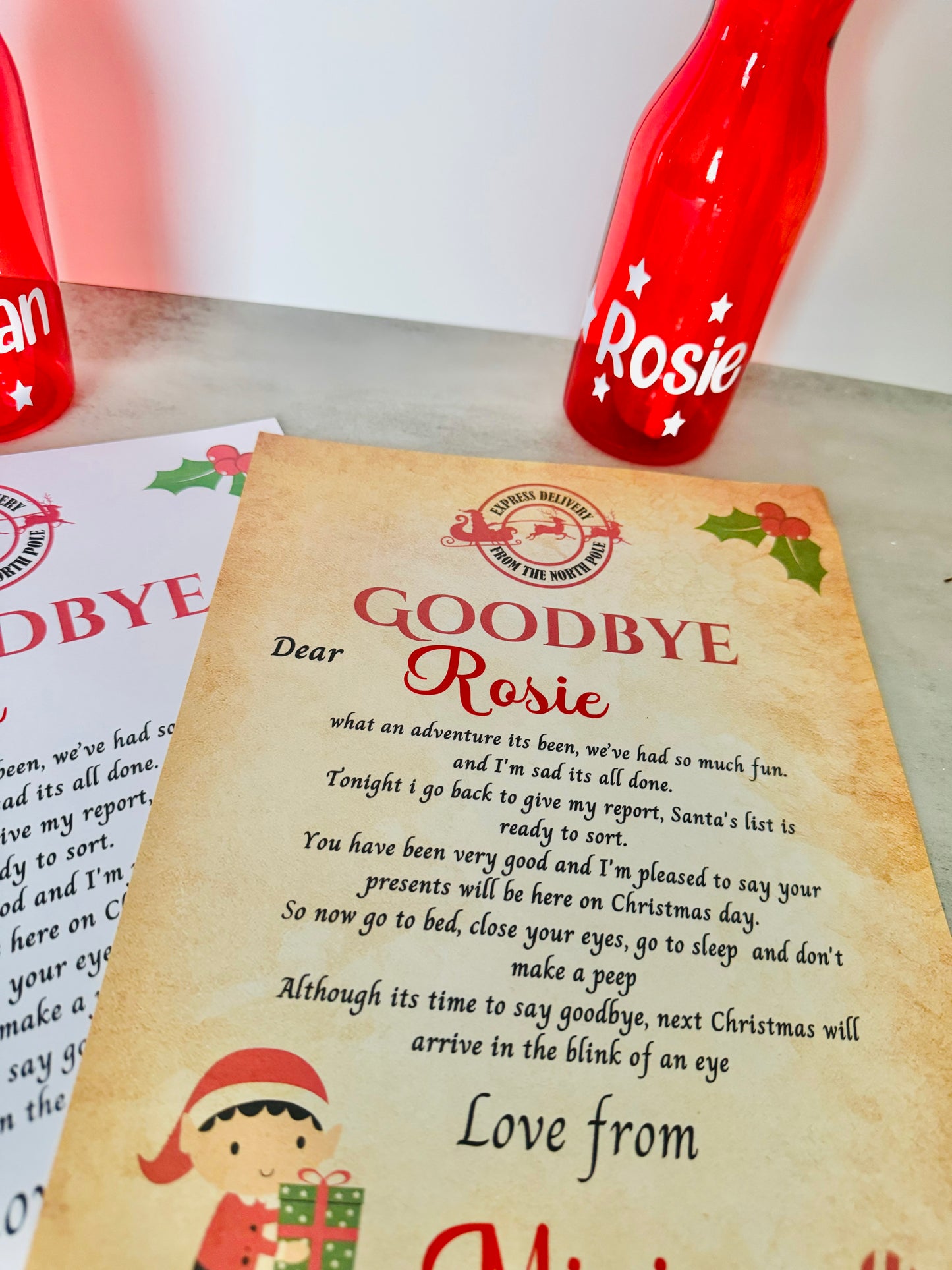 printed personalised naughty elf on shelf letter, im back letter from elf, hello letter from elf, christmas letter, elf arrival lette