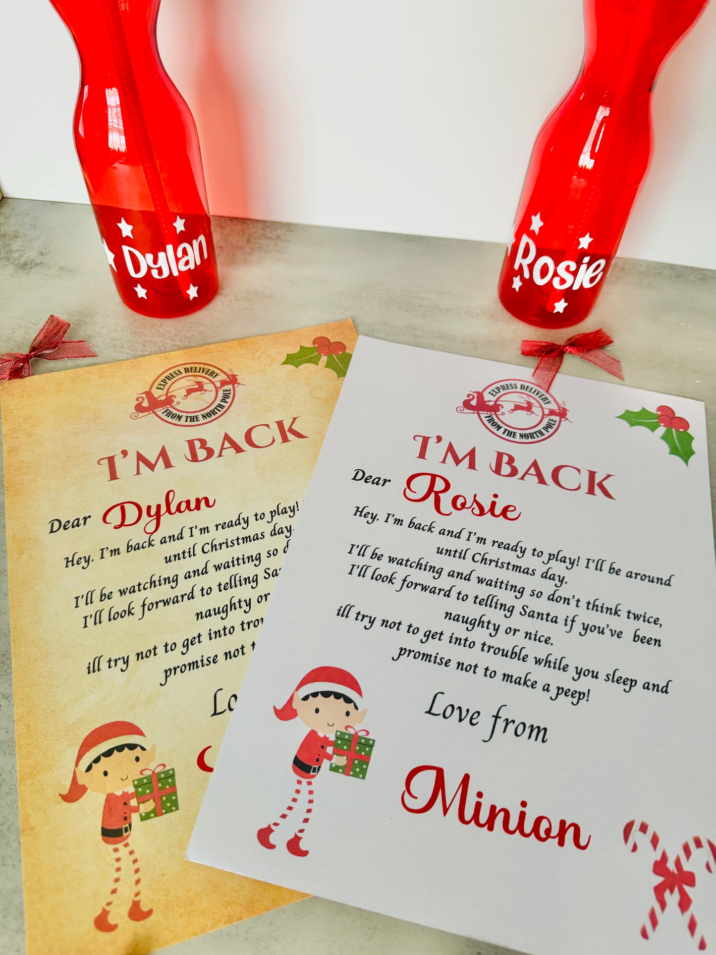 printed personalised naughty elf on shelf letter, im back letter from elf, hello letter from elf, christmas letter, elf arrival lette