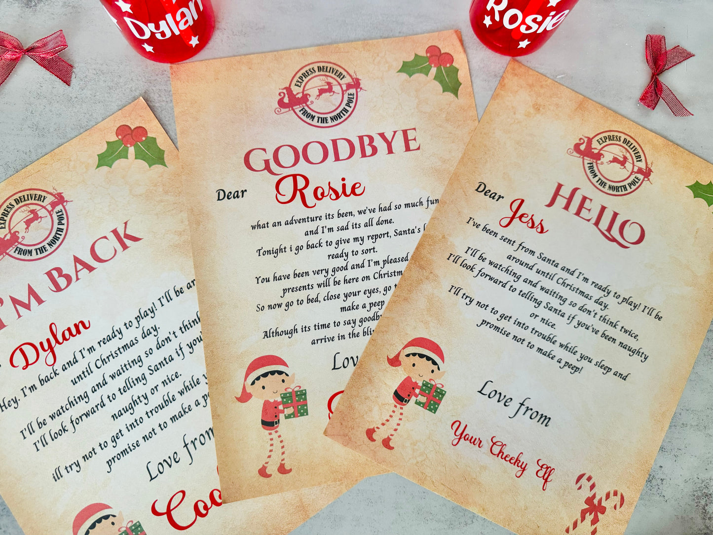 printed personalised naughty elf on shelf letter, im back letter from elf, hello letter from elf, christmas letter, elf arrival lette