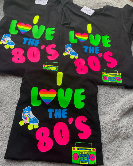 I love the 80s T shirt neon 80s T shirt Butlins live weekends