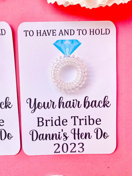 Personalised Bridal party hair tie for bridesmaids & hen party