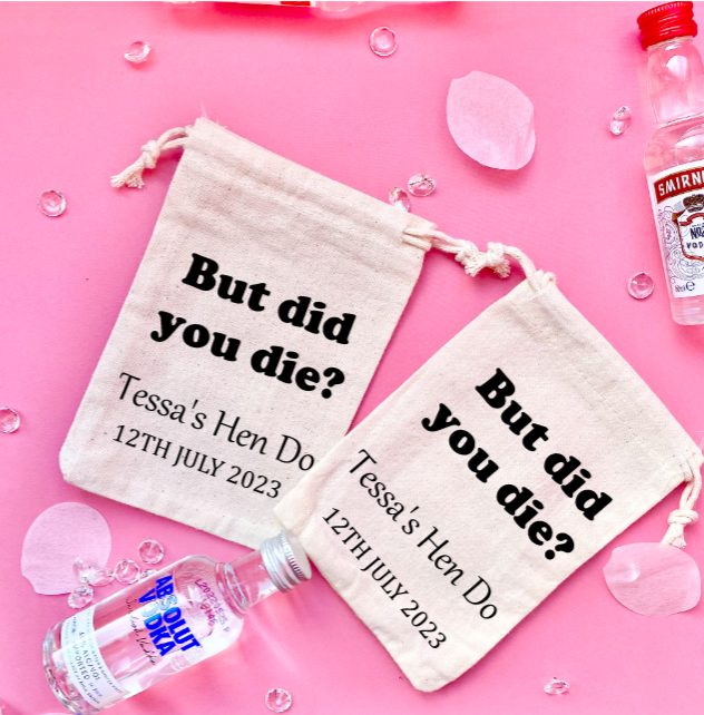 Mini Hangover Kit Bags, Hangover Recovery Kit, Hen Party Favours,