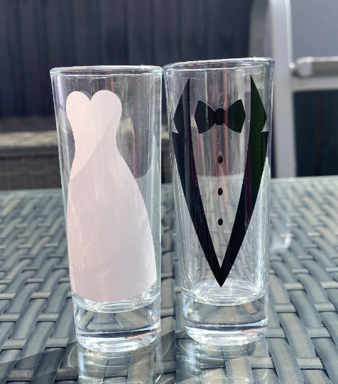 Wedding party large shot glass for hen party, stag do or wedding day.