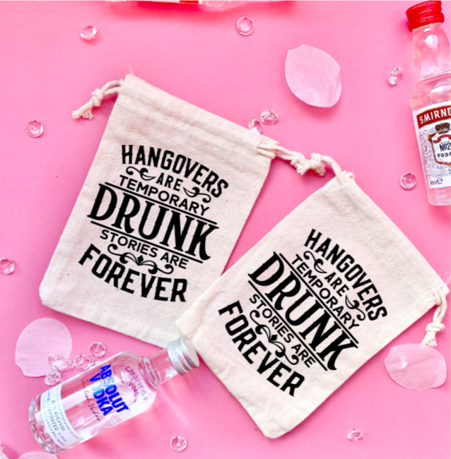 Mini Hangover Kit Bags, Hangover Recovery Kit, Hen Party Favours,